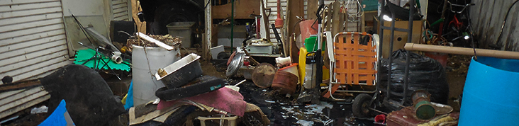 Junk and debris at a household.