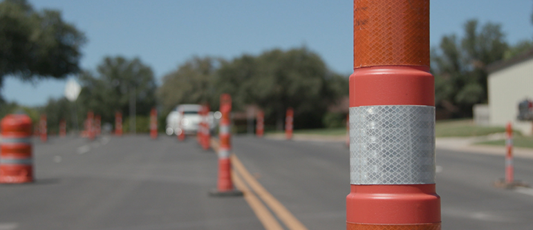 street cone banner